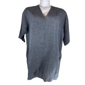 Bryn Walker Small 100% Linen blue shift dress USA old money quiet luxury resort